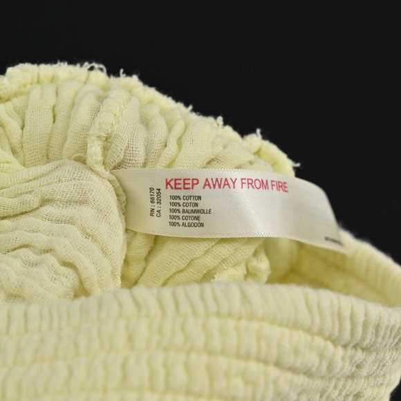 Free People Walk On Fire‎ Pants Size XS Pull On Endless Summer Lime Glo Smocked - Picture 7 of 13